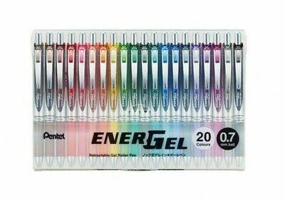 Levně Pero gelové Pentel EnerGel BL77 - 20 barev 0,7mm / sada
