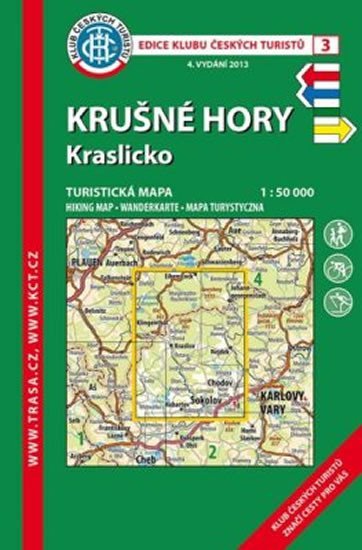 Levně KČT 3 Krušné hory-Kraslicko 1:50T / Turistická mapa, 1. vydání