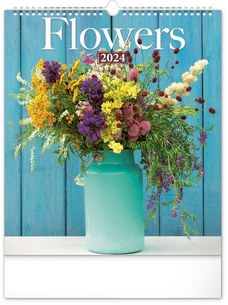 Kalendář 2024 nástěnný: Květiny, 30 × 34 cm