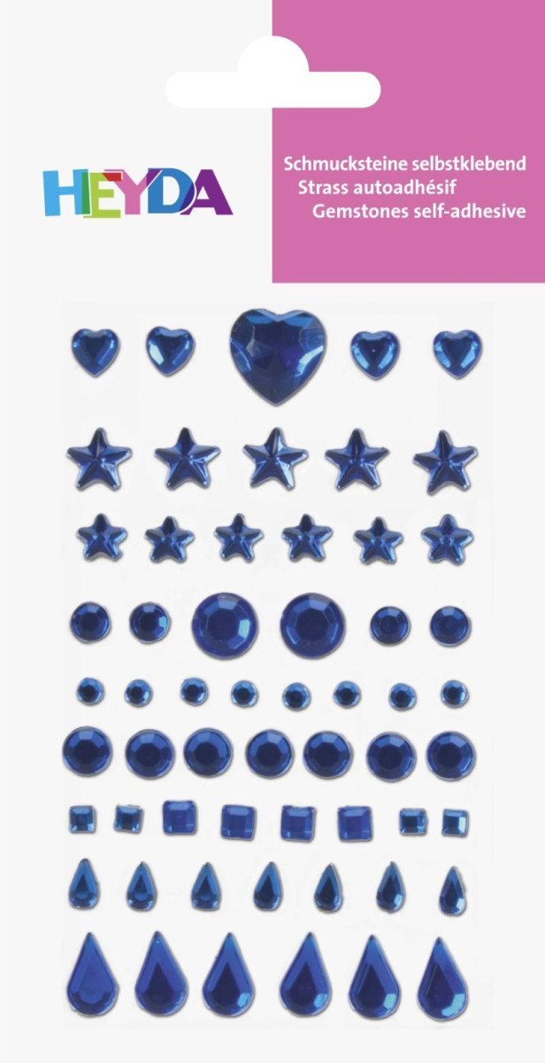 Levně HEYDA dekorační smolepicí kamínky - tmavě modré