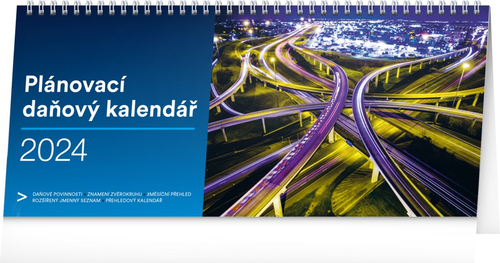 Levně Kalendář 2024 stolní: Plánovací daňový, 33 × 14,5 cm