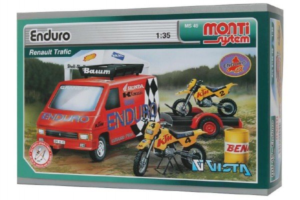 Levně Stavebnice Monti System MS 49 Enduro Renault Trafic 1:35 v krabici 22x15x6cm