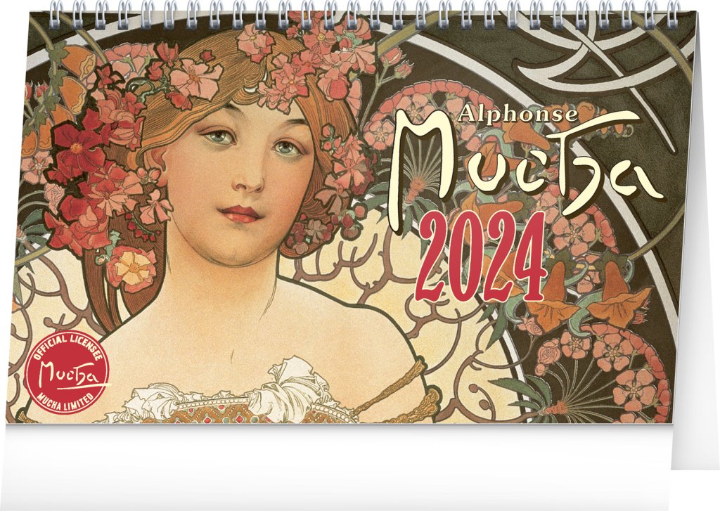Levně Kalendář 2024 stolní: Alfons Mucha, 23,1 × 14,5 cm