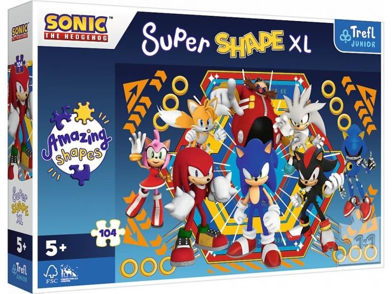 Levně Puzzle Super Shape XL Svět ježka Sonica 104 dílků