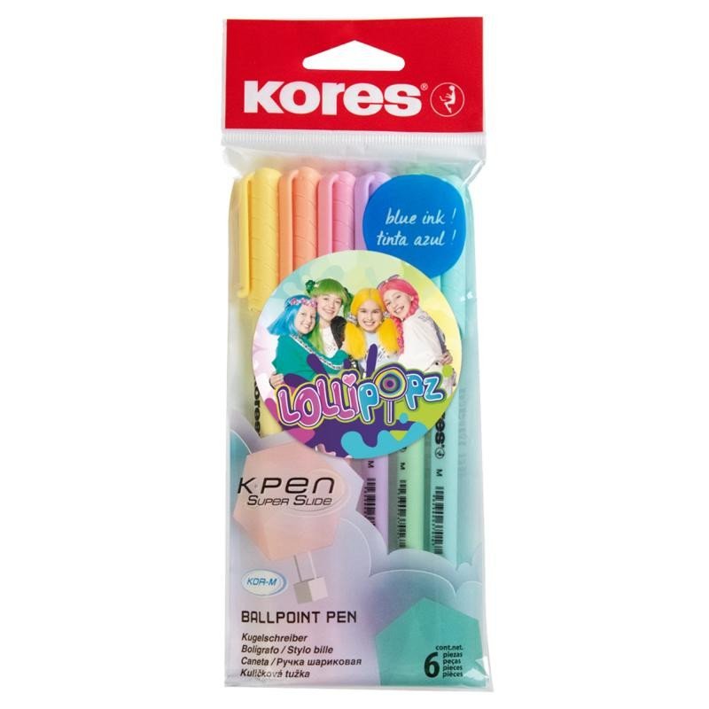 Levně Kuličková pera Kores K0 Pen Pastel LOLLIPOPZ - 6 pastelových barev