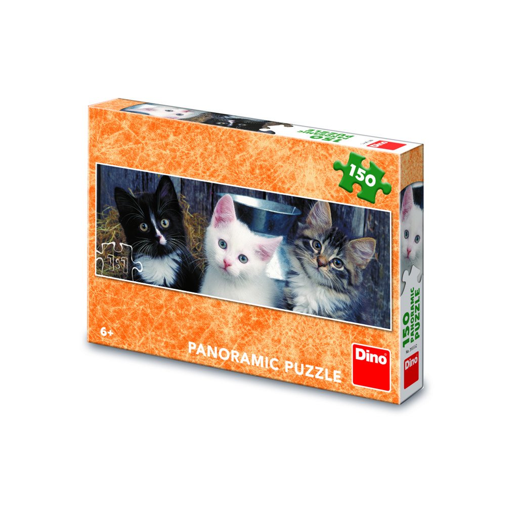 Puzzle Tři koťátka Panoramic 150 dílků - Dino