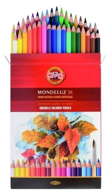 Levně Koh-i-noor pastelky MONDELUZ akvarelové souprava 36 ks v papírové krabičce