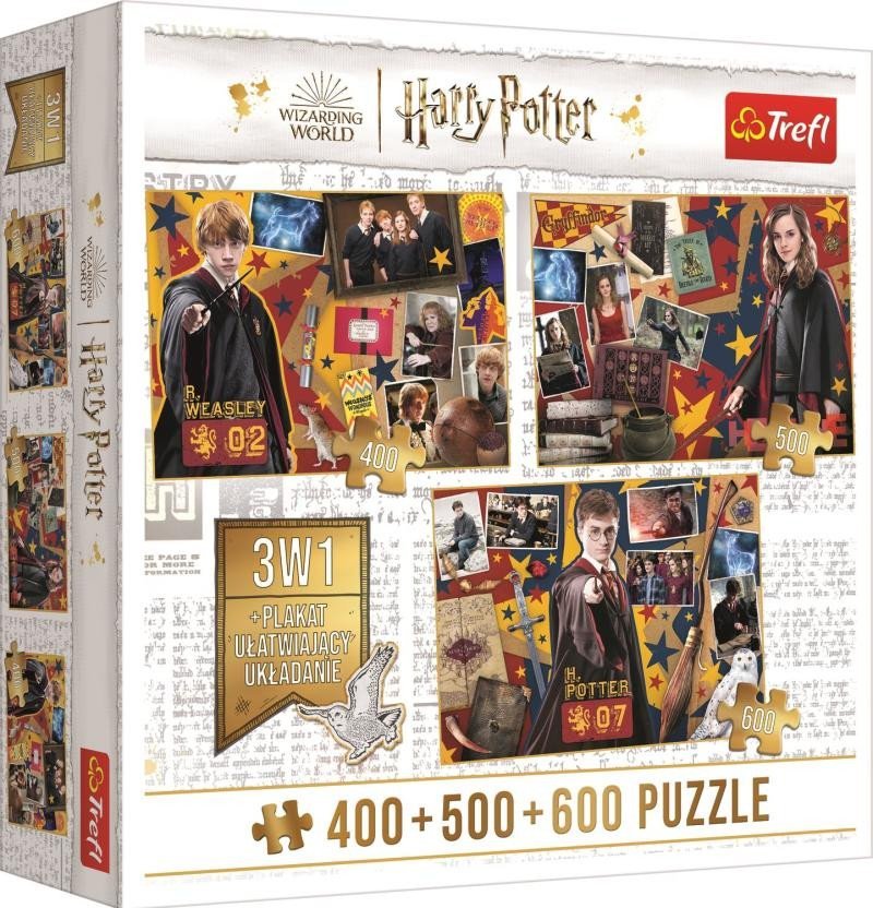 Levně Trefl Puzzle Harry Potter: Ron, Hermiona a Harry 400 + 500 + 600 dílků