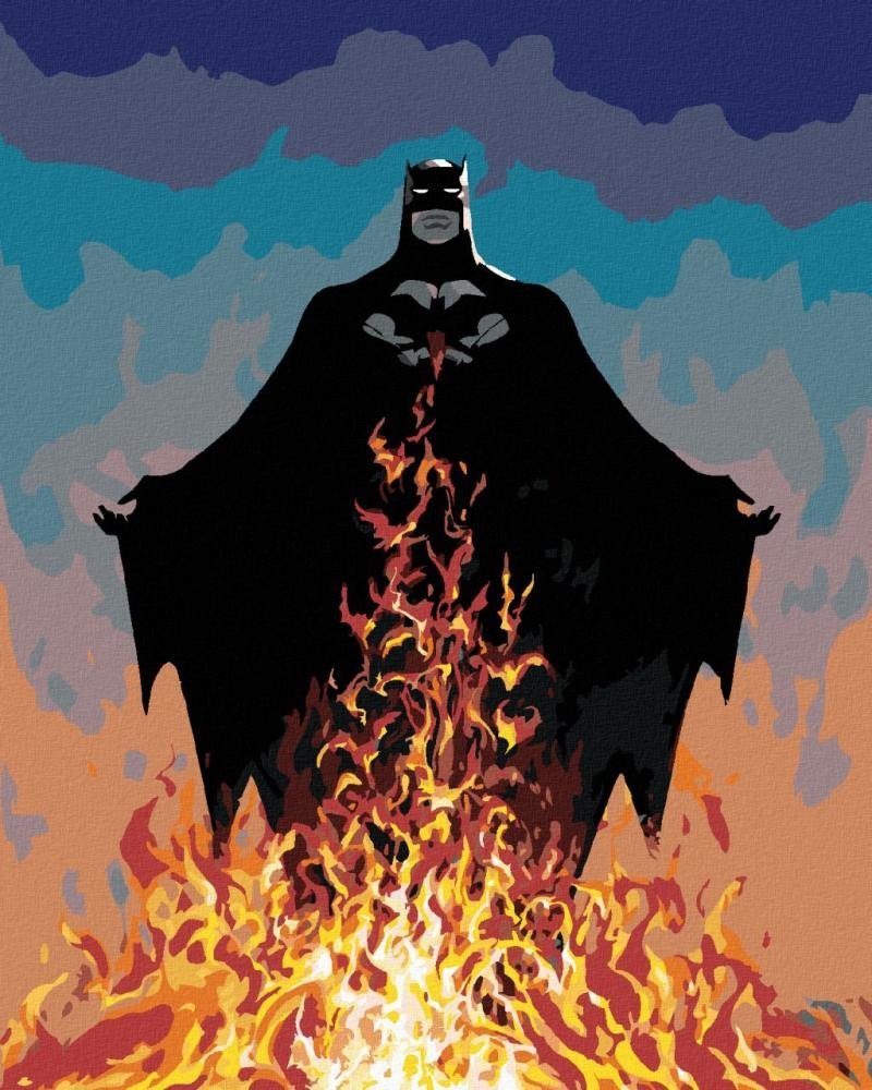 Levně Malování podle čísel 40 x 50 cm Batman - v plamenech