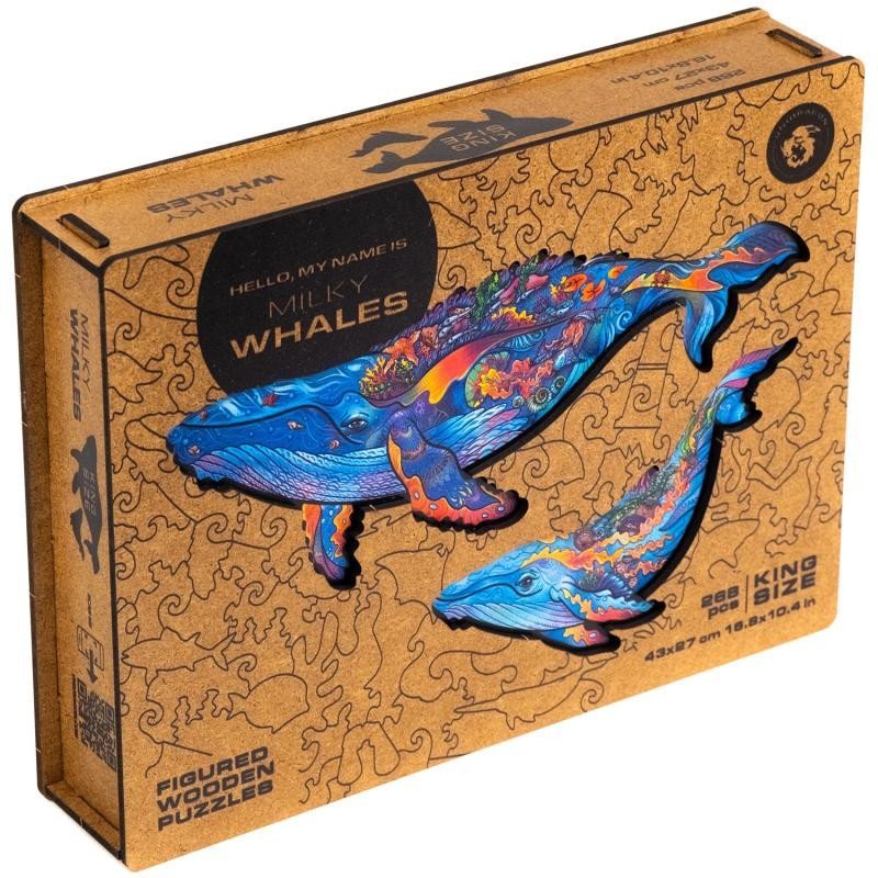 Levně Unidragon dřevěné puzzle - Velryby velikost L