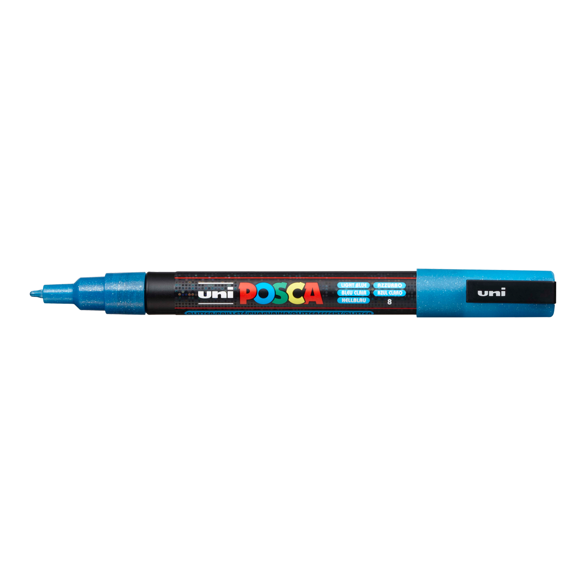 Levně Posca akrylový popisovač PC-3ML, 0,9 - 1,3 mm, třpytivě světle modrá (tenký kulatý hrot)