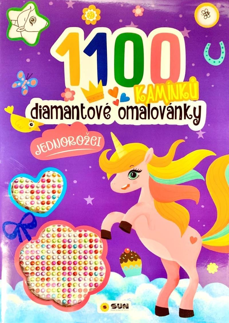 Levně Diamantové omalovánky Jednorožci - 1100 kamínků