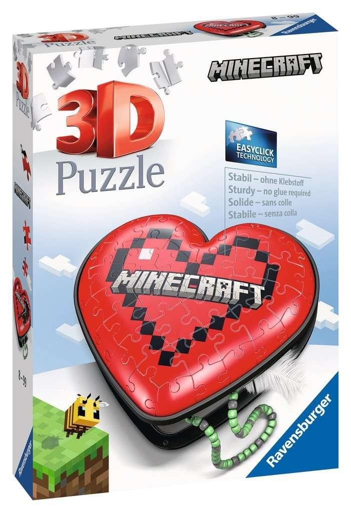 Levně Ravensburger Puzzle 3D Srdce Minecraft 54 dílků