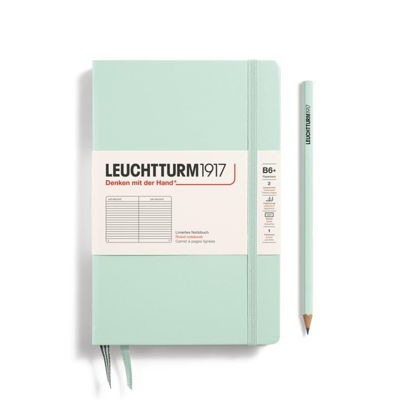 Levně Leuchtturm1917 Zápisník Mint Green Paperback B6+ linkovaný