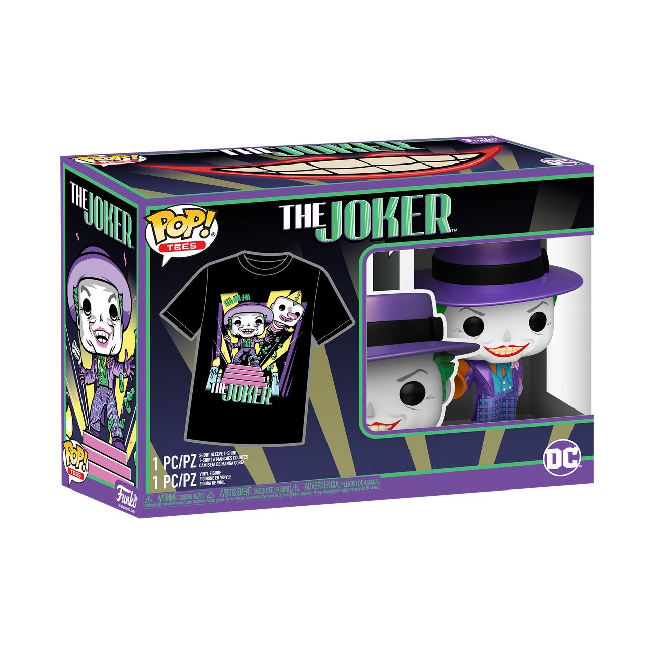 Funko POP & Tee: Joker w/Speaker - velikost trička L