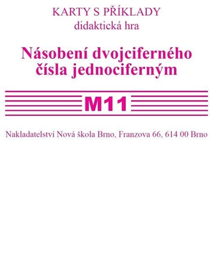 Sada kartiček M11 - násobení dvojciferného čísla jednociferným - Zdena Rosecká