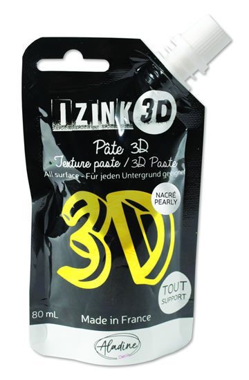 Levně Reliéfní pasta 3D IZINK - citronela, perleťová žlutá, 80 ml
