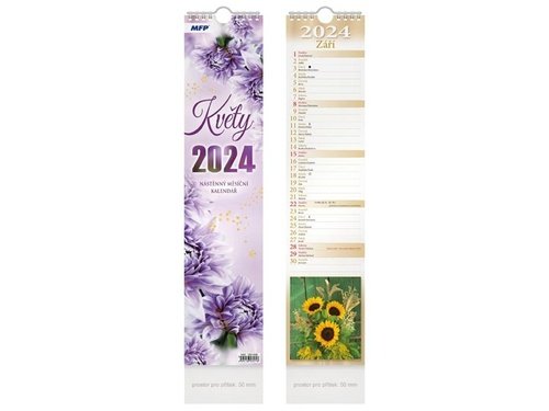 Levně Vázankový Květy 2024 - nástěnný kalendář