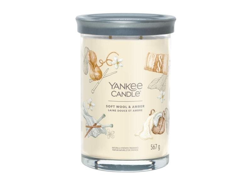 Levně YANKEE CANDLE Soft Wool &amp; Amber svíčka 567g / 2 knoty (Signature tumbler velký )