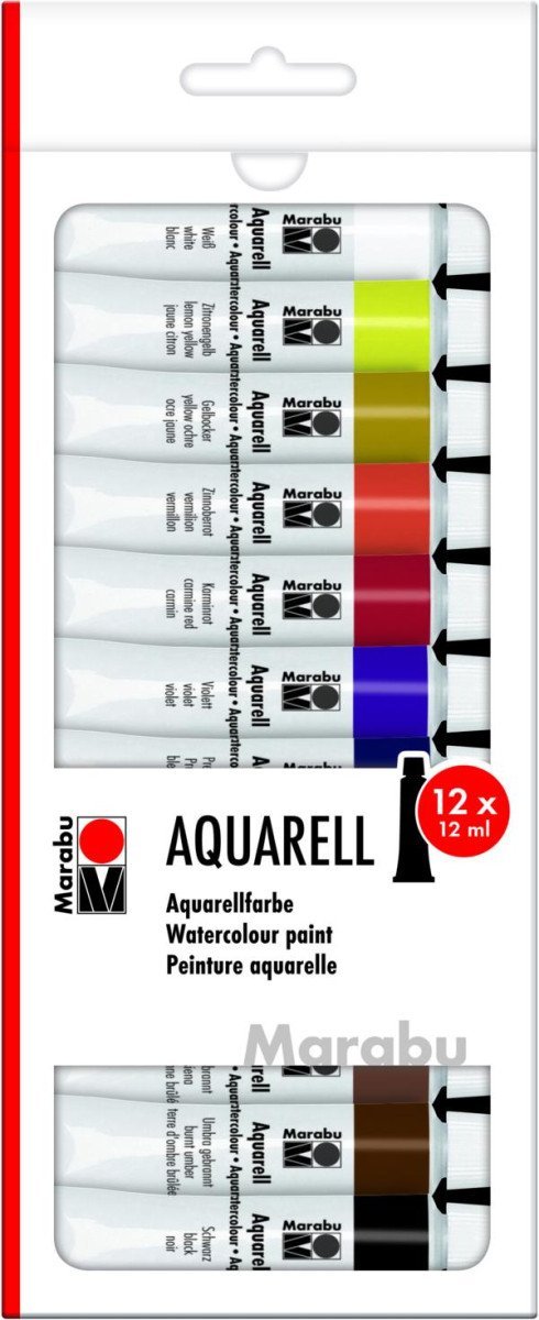 Levně Marabu Aquarelové barvy 12 x 12 ml