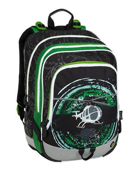 Bagmaster Školní batoh pro prvňáčky ALFA 9 D BLACK/GREEN/GRAY