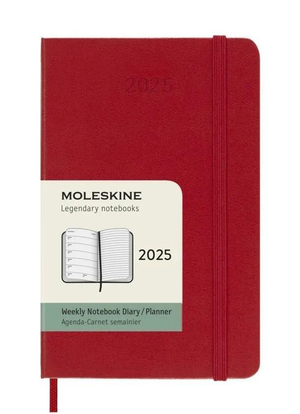 Levně Moleskine Plánovací zápisník 2025 červený S, tvrdý