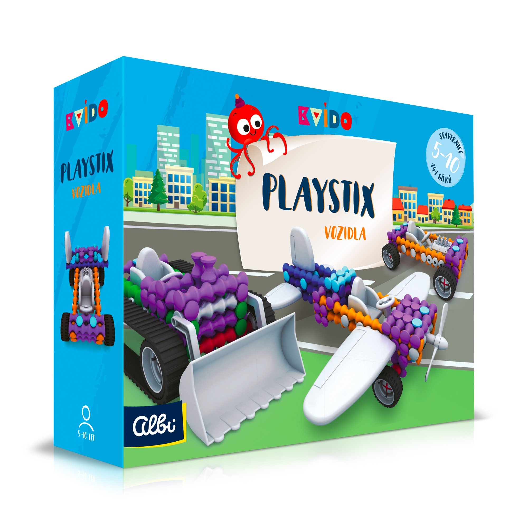 Levně Albi Kvído - Stavebnice Playstix - vozidla 146 dílků - Albi