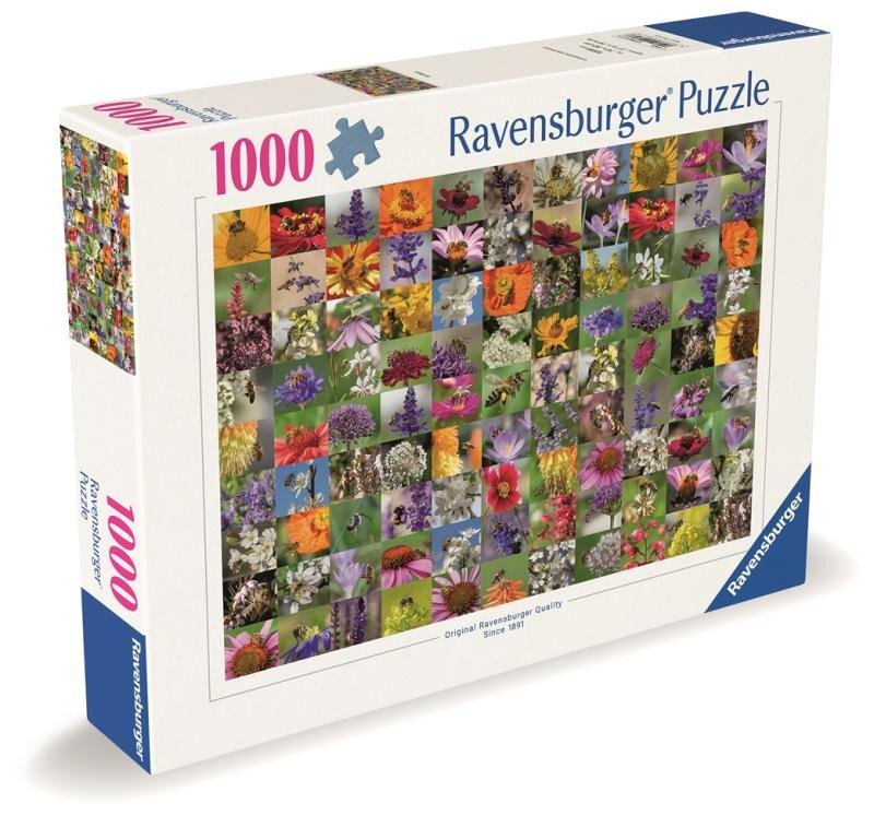 Levně Puzzle Včely na květinách 1000 dílků