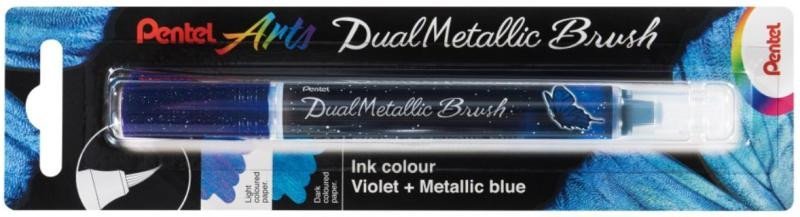 Levně Pentel Dual Metallic Brush štětečkový popisovač - fialový