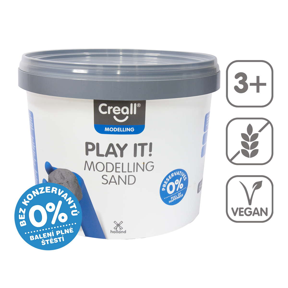 Levně Creall modelovací písek Play it!, 5 kg, box, přírodní