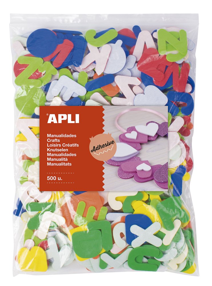 Levně APLI pěnovka tvarová - abeceda, Jumbo pack, samolepicí, mix barev