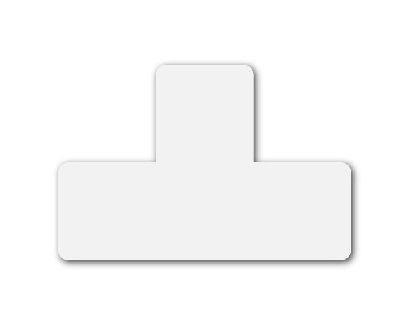 Levně djois podlahové samolepicí značení - tvar T, 15 x 5 cm, bílé, 10 ks