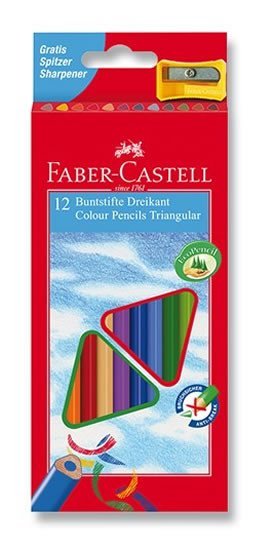 Levně Faber - Castell Pastelky trojhranné ECO 12 ks + ořezávátko