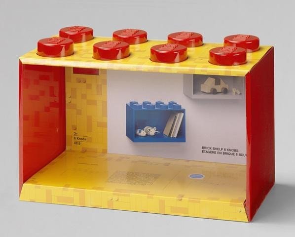 Levně Police nástěnná LEGO Brick 8 - červená