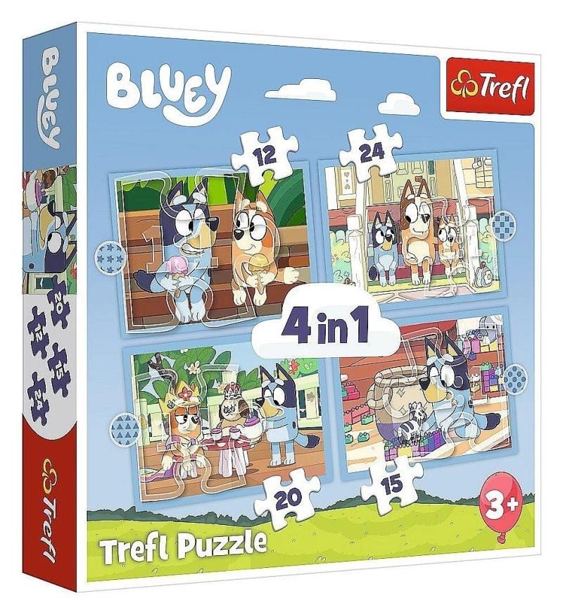 Levně Puzzle Bluey a její svět 4v1 (12,15,20,24 dílků)