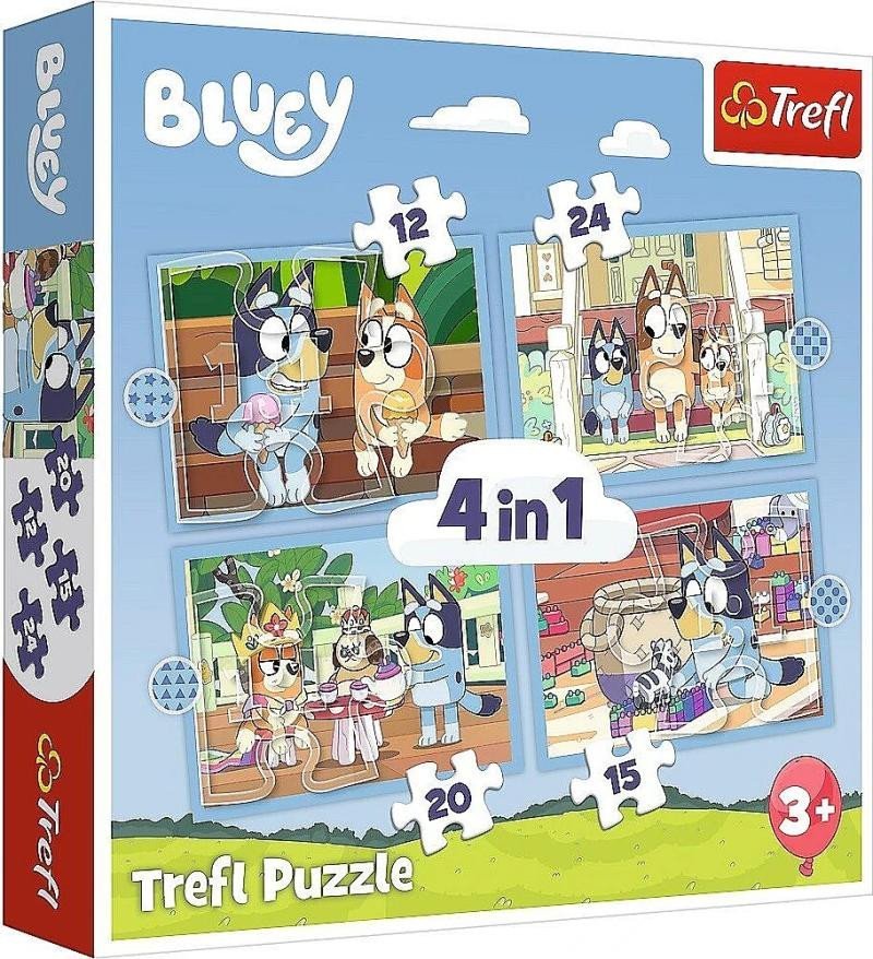 Levně Puzzle Bluey a její svět 4v1 (12,15,20,24 dílků)