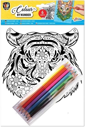 Levně Malování podle čísel Tygr a pastelky