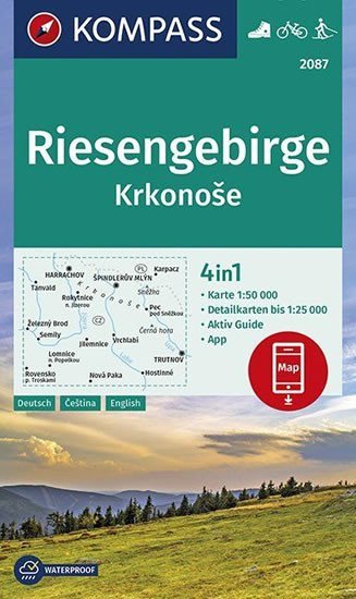 Levně Riesengebirge, Krkonoše 1:50 000 / turistická mapa KOMPASS 2087