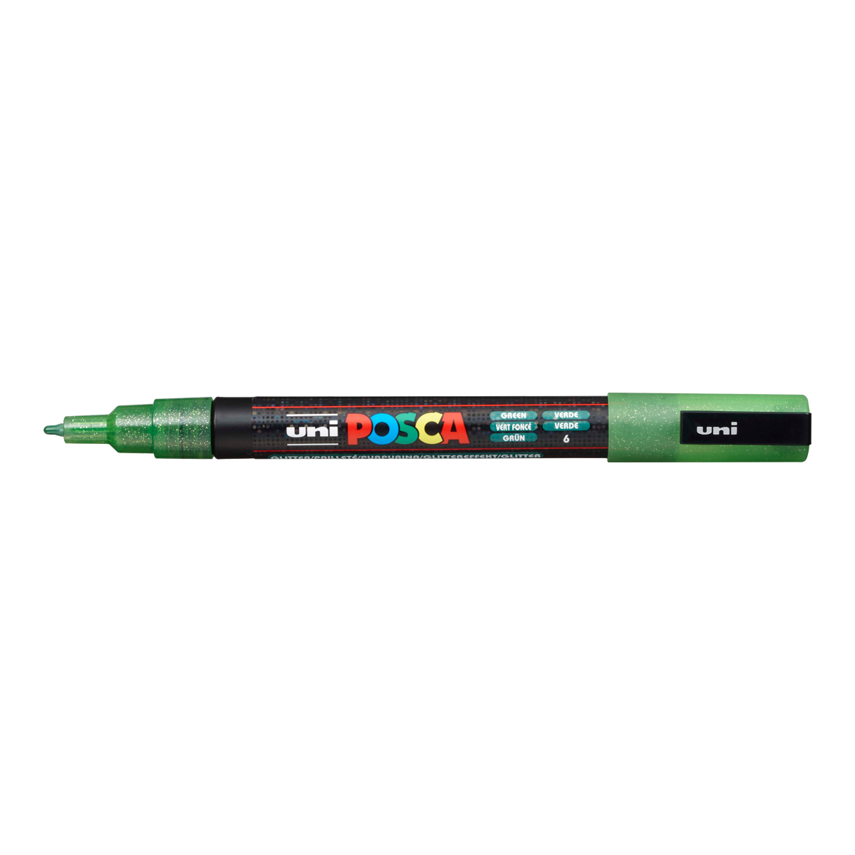 Levně Posca akrylový popisovač PC-3ML, 0,9 - 1,3 mm, třpytivě zelená (tenký kulatý hrot)