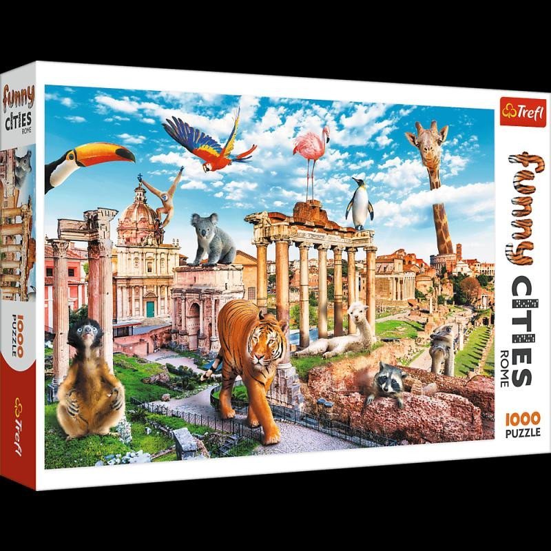 Levně Trefl Puzzle Legrační města - Divoký Řím, Funny Cities / 1000 dílků