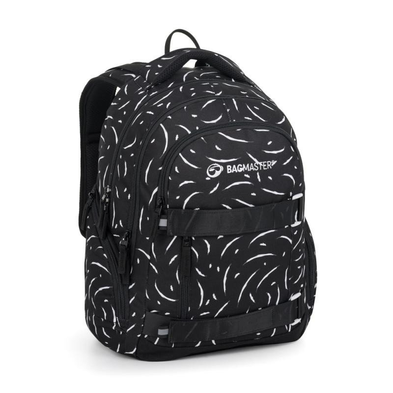 Levně Bagmaster studentský batoh NOMAD 25 A – černo-bílý