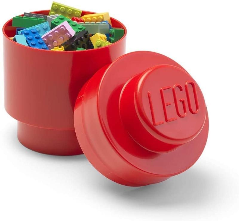 Úložný box LEGO kulatý - červený