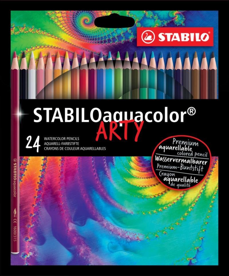 Pastelky STABILO aquacolor, sada 24 ks v kartonovém pouzdru&quot;ARTY&quot;