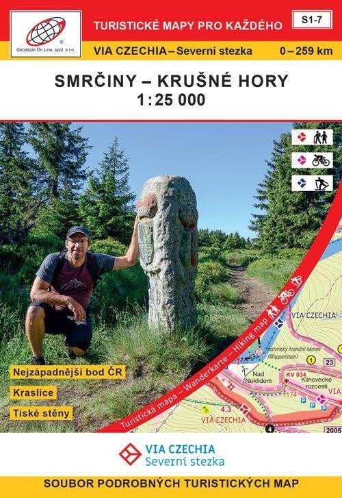 VIA CZECHIA Severní stezka Smrčiny Krušné hory / Turistická mapa Geodézie On Line S1-7 - Jan Hocek