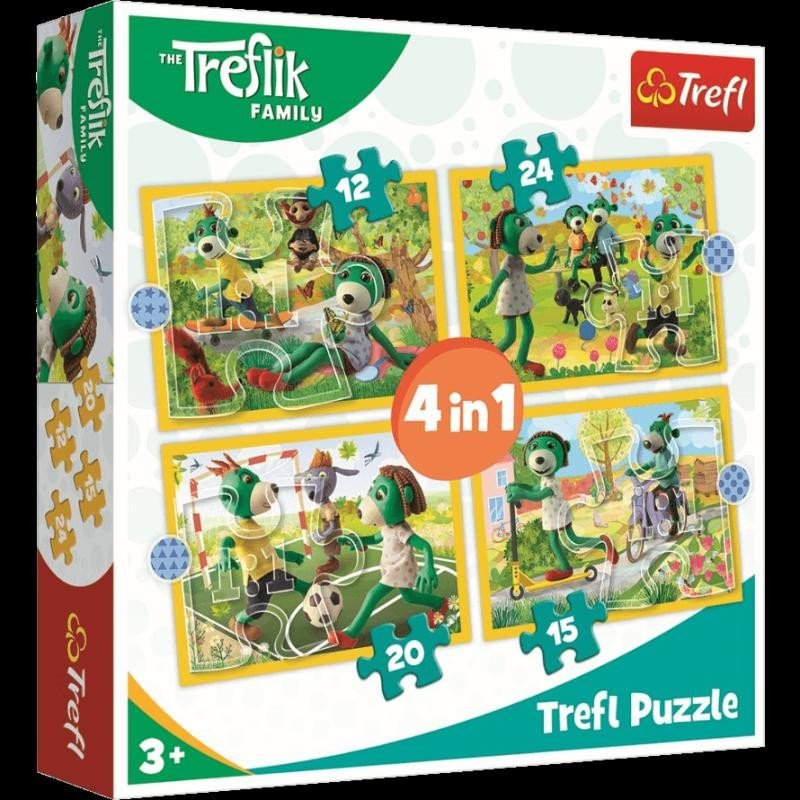 Levně Trefl Puzzle Treflíci - Zábava 4v1 (12,15,20,24 dílků)