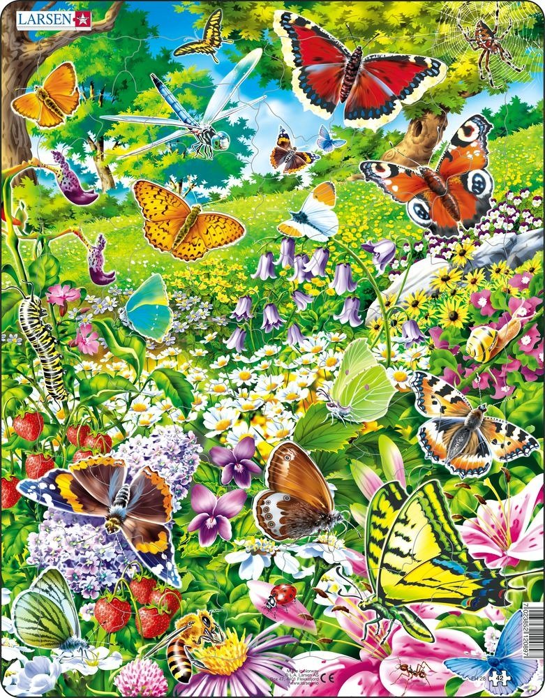 Levně Puzzle MAXI - Motýli/42 dílků, 1. vydání - Larsen