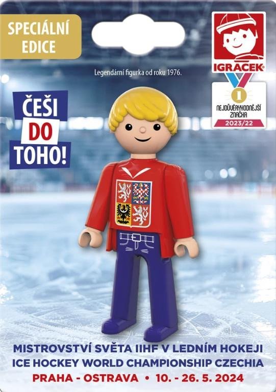 Levně Igráček Fanoušek MS v hokeji 2024 - červený dres