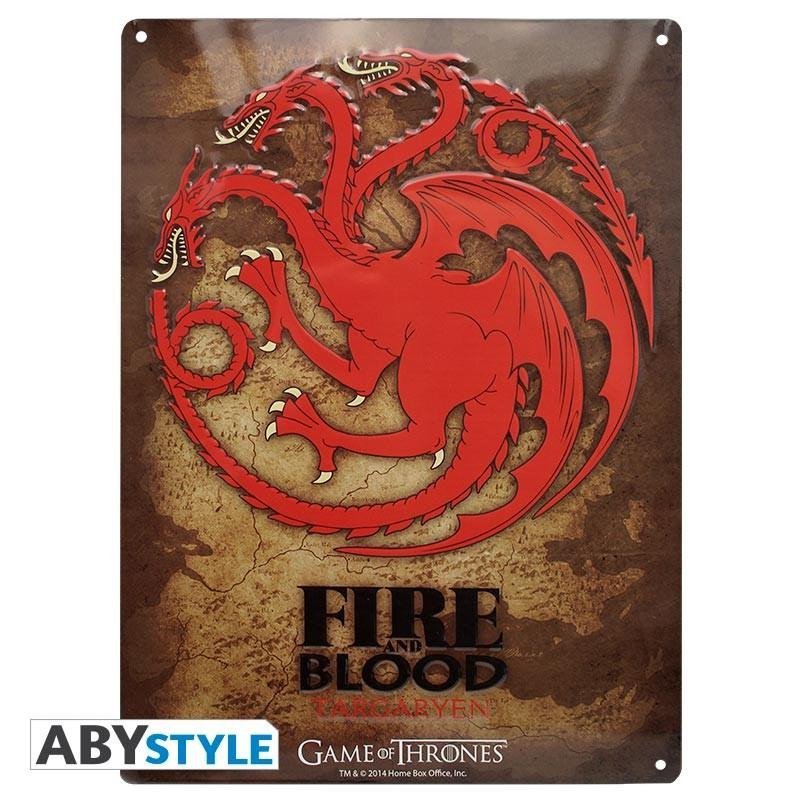 Levně Game of Thrones Plechová cedule: Targaryen 38 x 28 cm