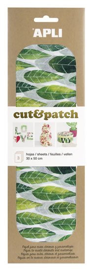 Levně APLI Cut&amp;Patch papír 30 x 50 cm - Listy zelené 3 ks