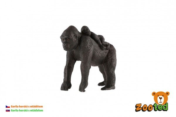 Levně Gorila horská s mládětem zooted plast 9cm v sáčku
